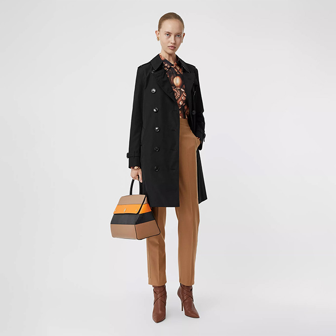 burberry kensington heritage mid‑length gabardine trench coat